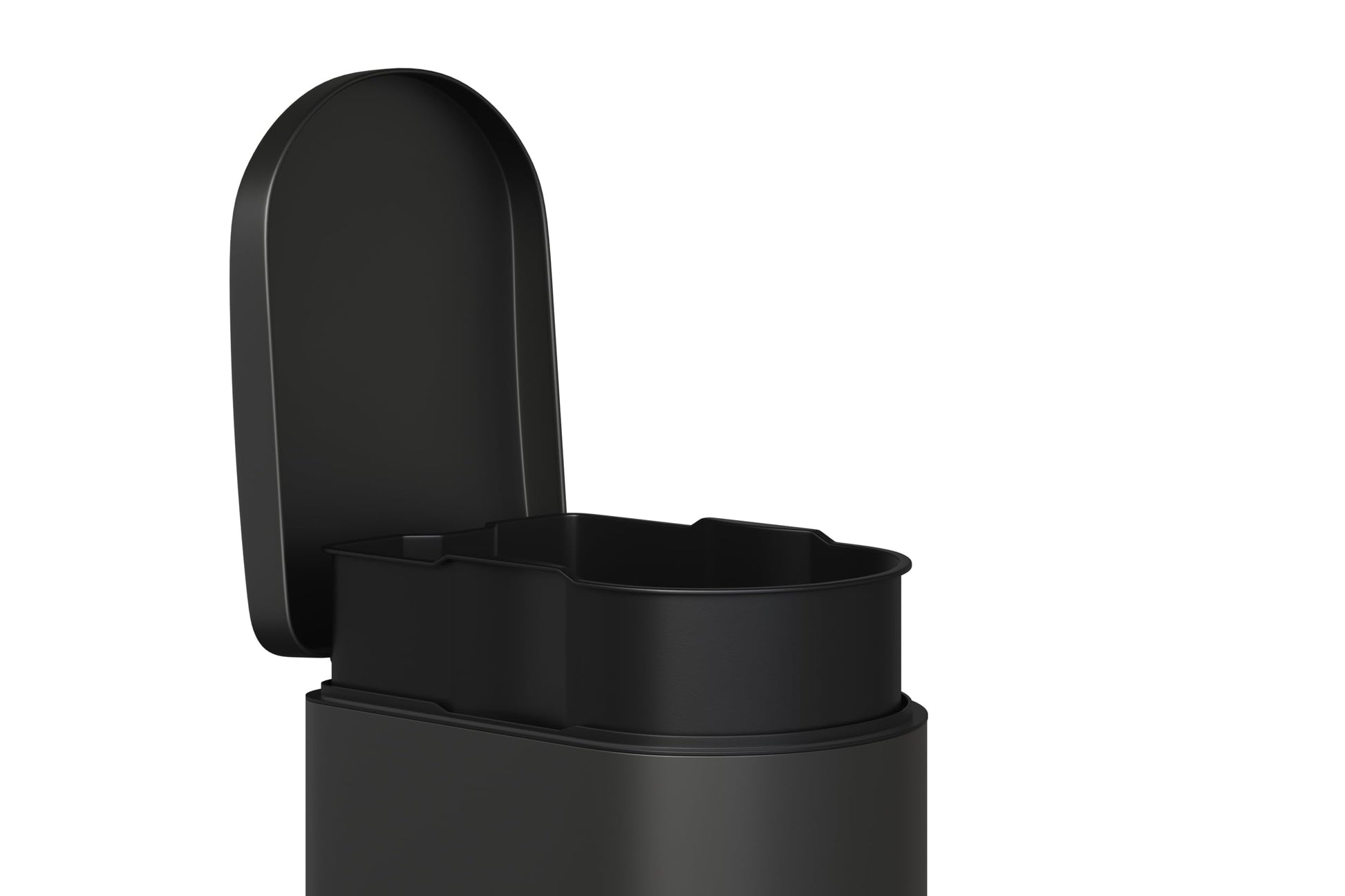 Pattumiera da cucina in metallo Garvee da 13 galloni/50 litri con coperchio, chiusura ammortizzata, pedale, nera, sottile per spazi cucina stretti