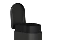 Pattumiera da cucina in metallo Garvee da 13 galloni/50 litri con coperchio, chiusura ammortizzata, pedale, nera, sottile per spazi cucina stretti