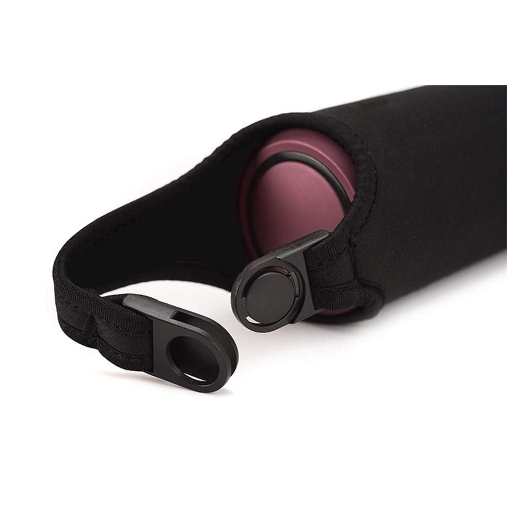 Garvee Borsa Termica Neoprene per Bottiglie 500ml - Antiscivolo, Impermeabile, Isolante Caldo/Freddo - Manico con Clip Nero Outdoor Fitness