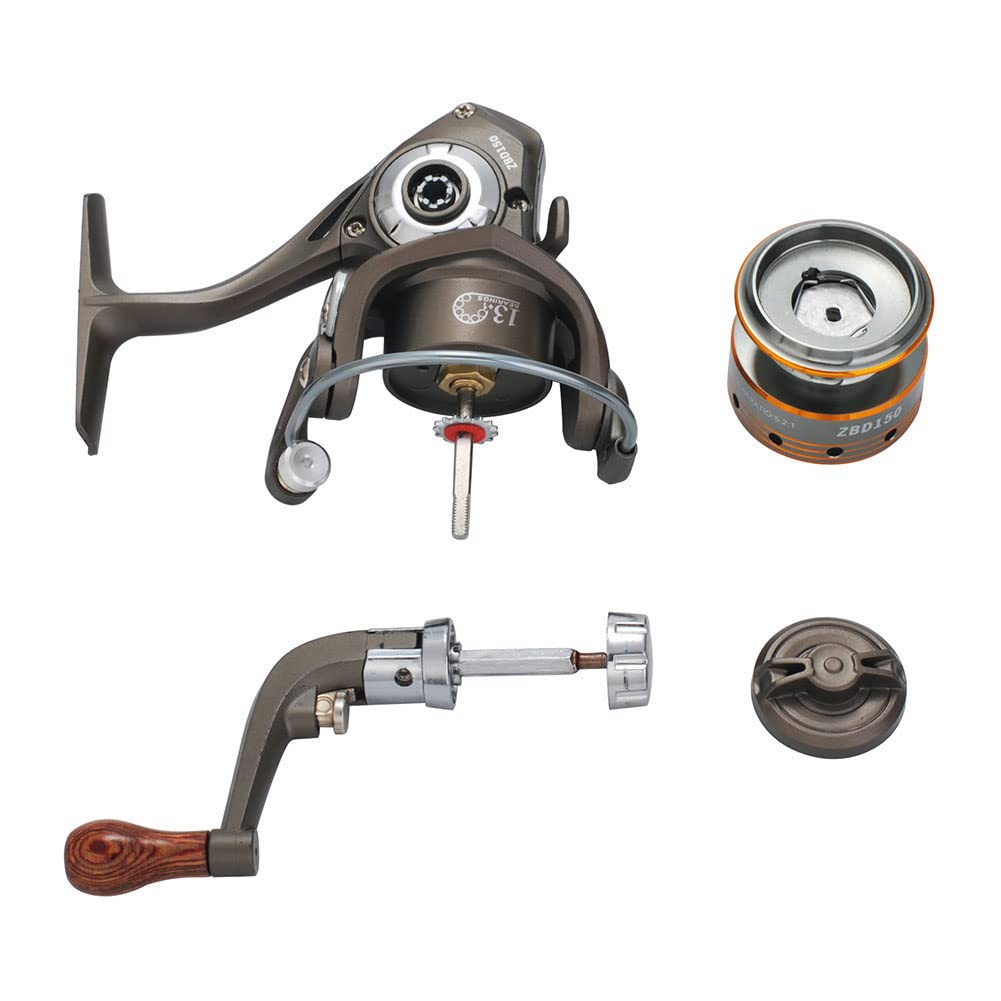 Mulinello da pesca Garvee Mini Spinning Reel 5.2:1 Gear Ratio 13+1BB in metallo compatto con impugnatura intercambiabile per la pesca alla carpa, al pesce persico e alla trota