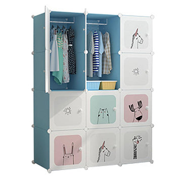 Armadio modulare per cameretta bambini Garvee bianco 111x47x147cm grande capacità versatile stabile