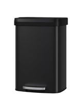 Pattumiera in metallo Garvee da 13 galloni/50 litri con coperchio, chiusura ammortizzata, nera, per cucina e ufficio, antiruggine, compatta - nero