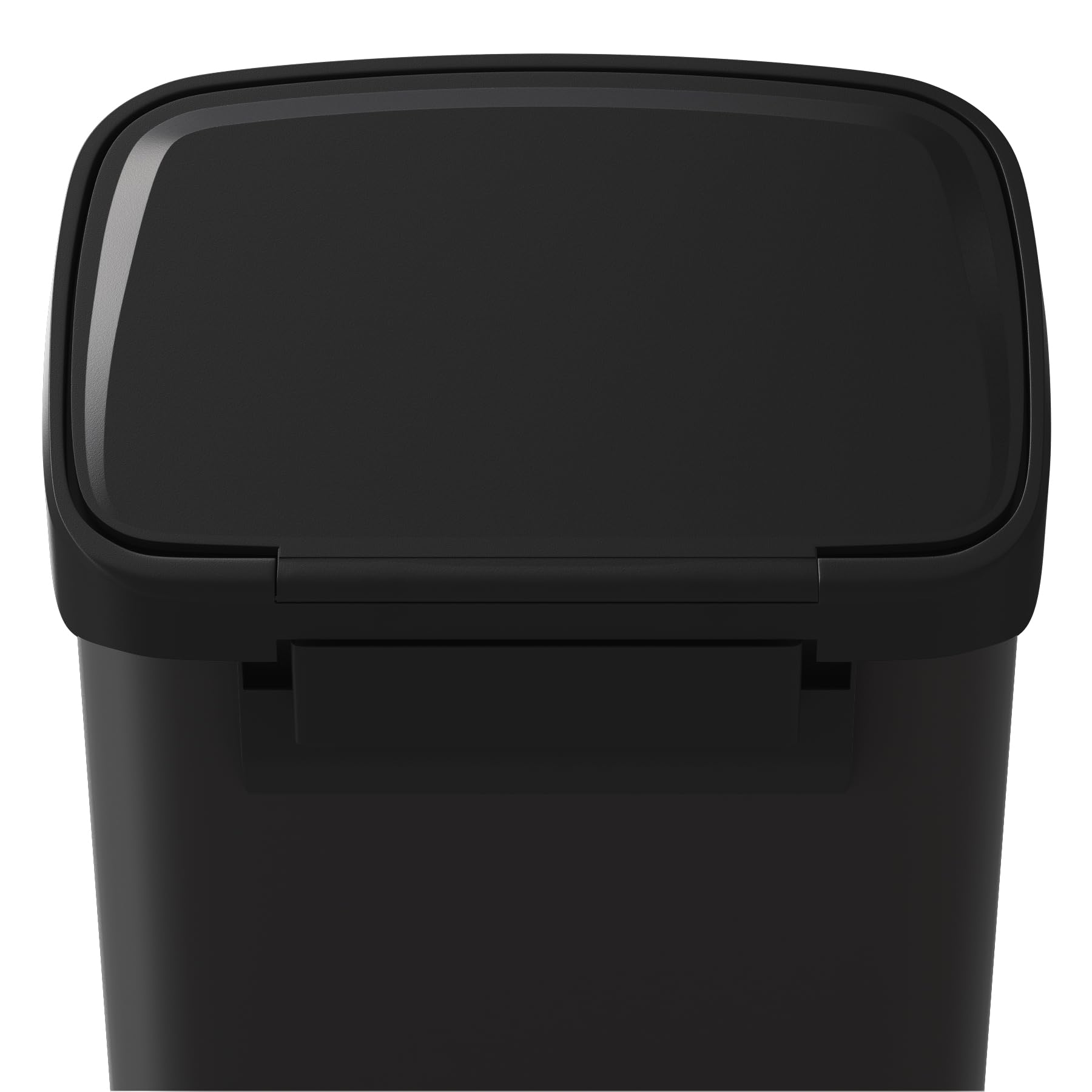 Pattumiera in metallo Garvee da 13 galloni/50 litri con coperchio, chiusura ammortizzata, nera, per cucina e ufficio, antiruggine, compatta