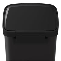 Pattumiera in metallo Garvee da 13 galloni/50 litri con coperchio, chiusura ammortizzata, nera, per cucina e ufficio, antiruggine, compatta