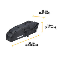 Borsa da sella per bicicletta Garvee da 16 litri, materiale robusto e impermeabile, per bici da strada e mountain bike, nera