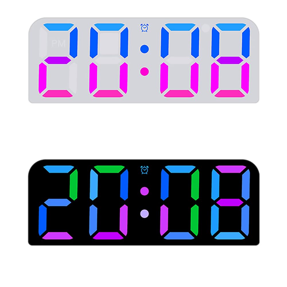 Orologio da parete digitale Garvee da 24 cm a LED bianco per camera da letto, ufficio, soggiorno con telecomando e luminosità regolabile