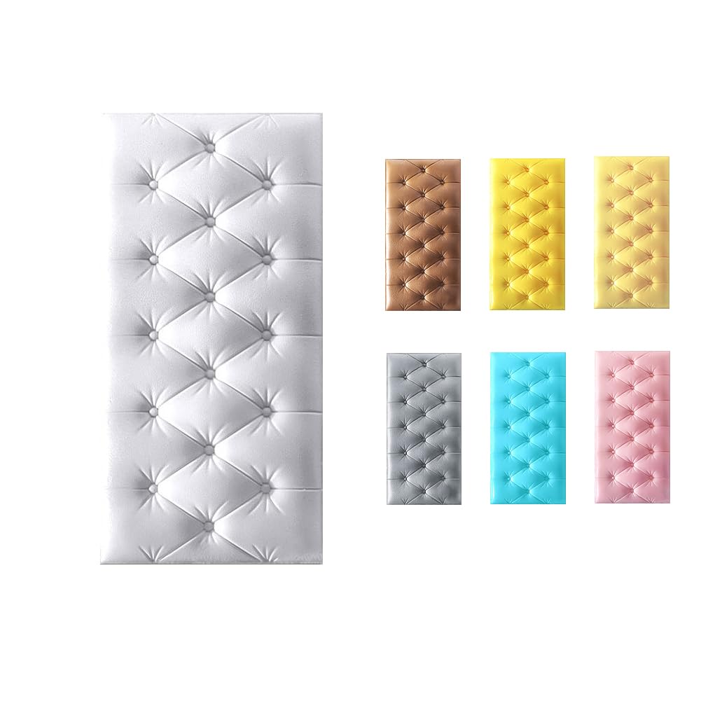 Pannelli murali anticollisione Garvee 3D, autoadesivi, spessi 1,3 cm, in schiuma resistente agli urti, per camerette e soggiorni, vari colori, personalizzabili