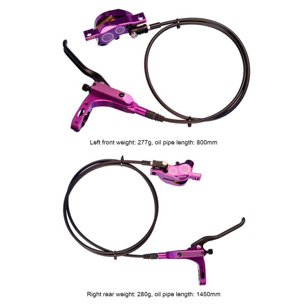 Set freni e disco idraulici Garvee MTB in lega di alluminio a 4 pistoncini per mountain bike e bici elettrica, anteriore 800 mm, posteriore 1450 mm