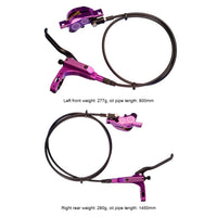 Set freni e disco idraulici Garvee MTB in lega di alluminio a 4 pistoncini per mountain bike, bici elettrica, monopattino, anteriore 800 mm, posteriore 1450 mm