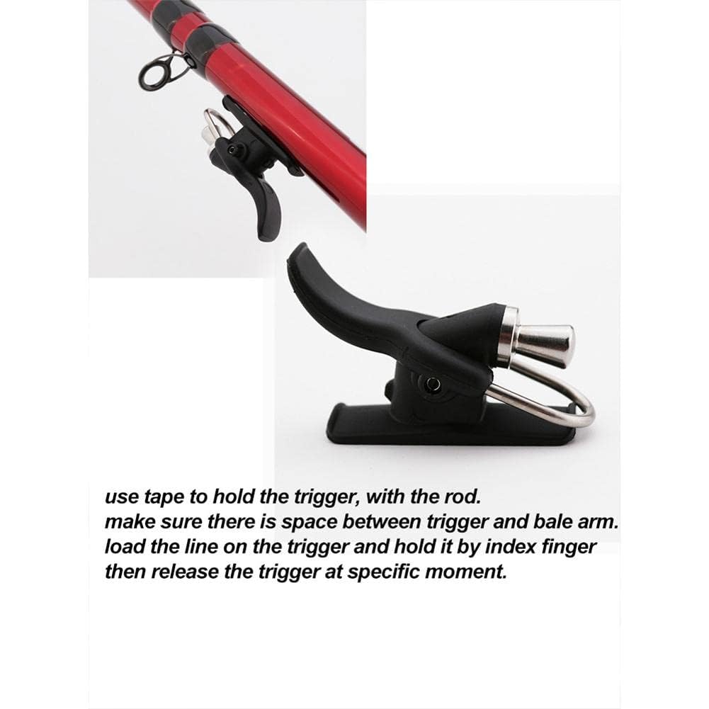 Garvee 2-Pack Sea Fishing Trigger Bionic Finger Thumb Button Fixed Spool Black per pesca costiera e in spiaggia