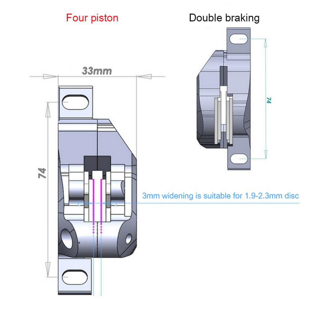 Imposta i freni sulla trasmissione idraulica Garvee MTB con pistone quattro in lega di alluminio per mountain bike ed e-bike