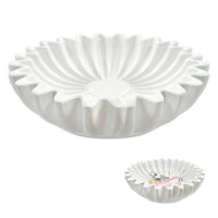 Garvee Ciotola Decorativa in Resina Bianca, Artigianale, Moderna, 25x25x6cm, Perfetta per Tavoli da Caffè e Ingressi