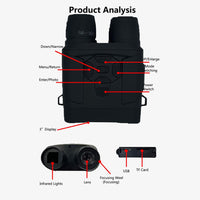 Dispositivo per la visione notturna Garvee 4K 36MP Binocolo a infrarossi per campeggio e caccia, schermo da 3 pollici, nero