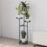 Garvee Plant Shelf Flower Stand con piedini antiscivolo, mensola quadrata in metallo multistrato per soggiorno e camera da letto, salvaspazio, nero - Nero
