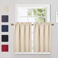 Garvee Blackout Valances, 2 pezzi, beige, 26x36 pollici, per soggiorno, cucina, camera da letto, termoisolanti