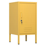 Garvee Tavolino Metallo Moderno Minimalista Con 2 Ripiani Regolabili, Armadietto Multiuso, Arancione, Per Soggiorno E Camera, Design Anti-Ribaltamento, Acciaio Verniciato - Arancione
