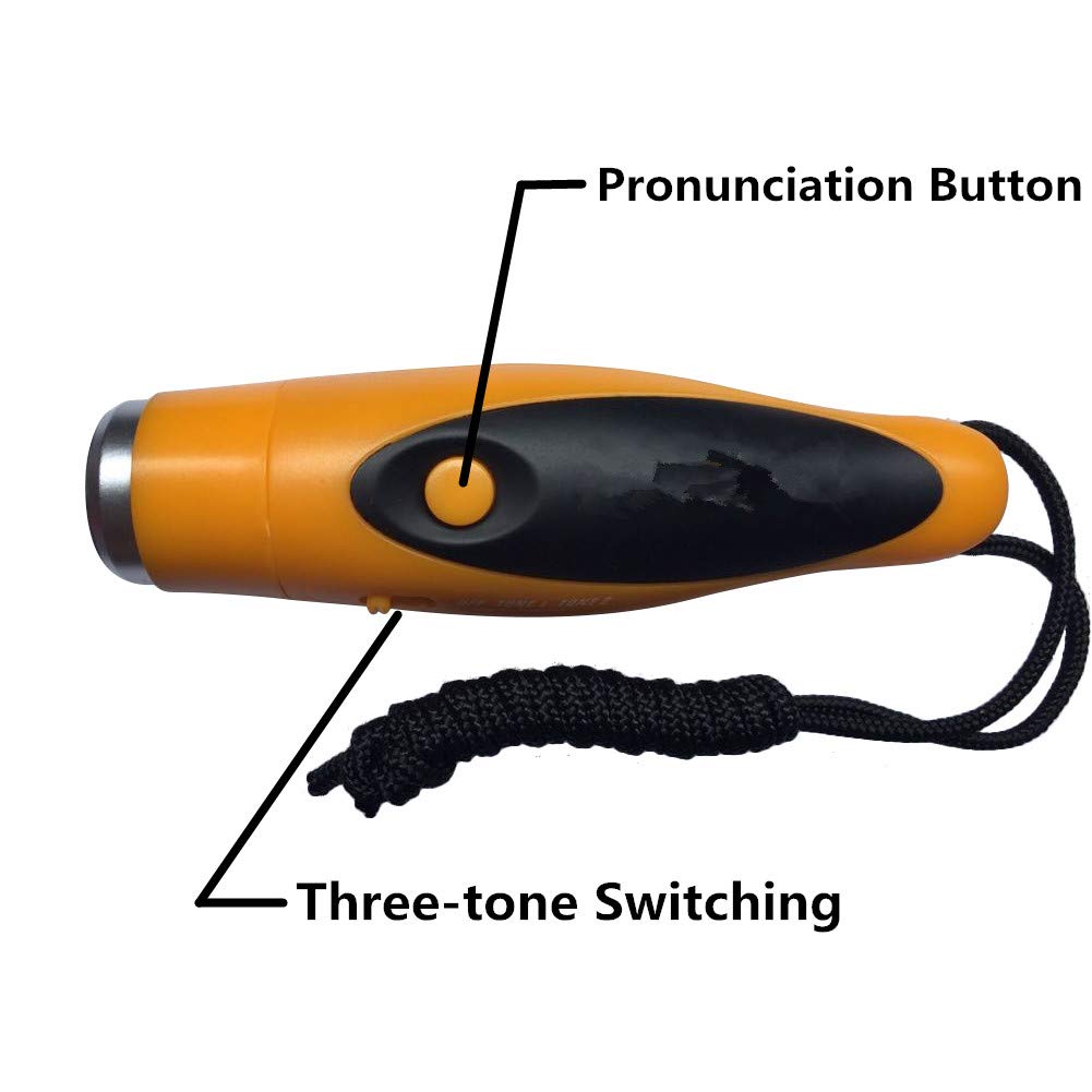 Fischietto elettronico Garvee con cordino, 3 toni, 125 dB, materiale ABS, ricaricabile, per sport ed emergenze