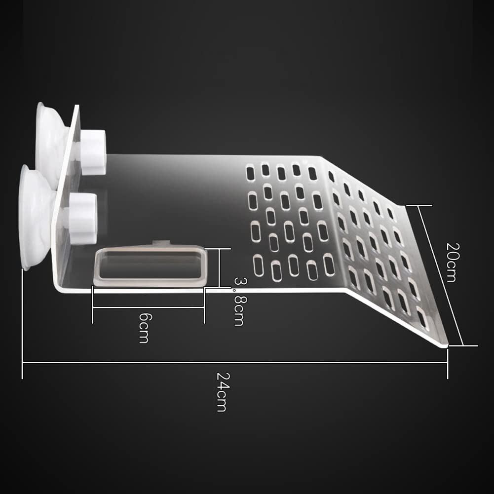 Garvee, grande piattaforma prendisole per tartarughe con 2 ventose per acquario, bianco