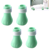Protezioni antigraffio per gatti Garvee, 4 pezzi, protezioni per artigli in silicone, protezioni regolabili per zampe di animali domestici, verde, per toelettatura e bagno dei gatti