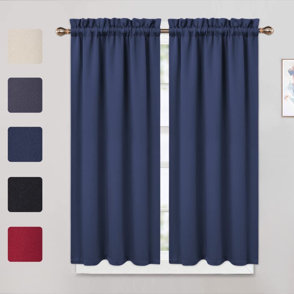 Tende oscuranti Garvee, 2 pezzi, per finestre, soggiorno, cucina, camera da letto, blu navy, 26x45 pollici
