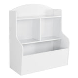 Scaffale per bambini Garvee a 3 ripiani con scomparti, Sicuro e Robusto, MDF, Bianco per cameretta e asilo, Salvaspazio - White