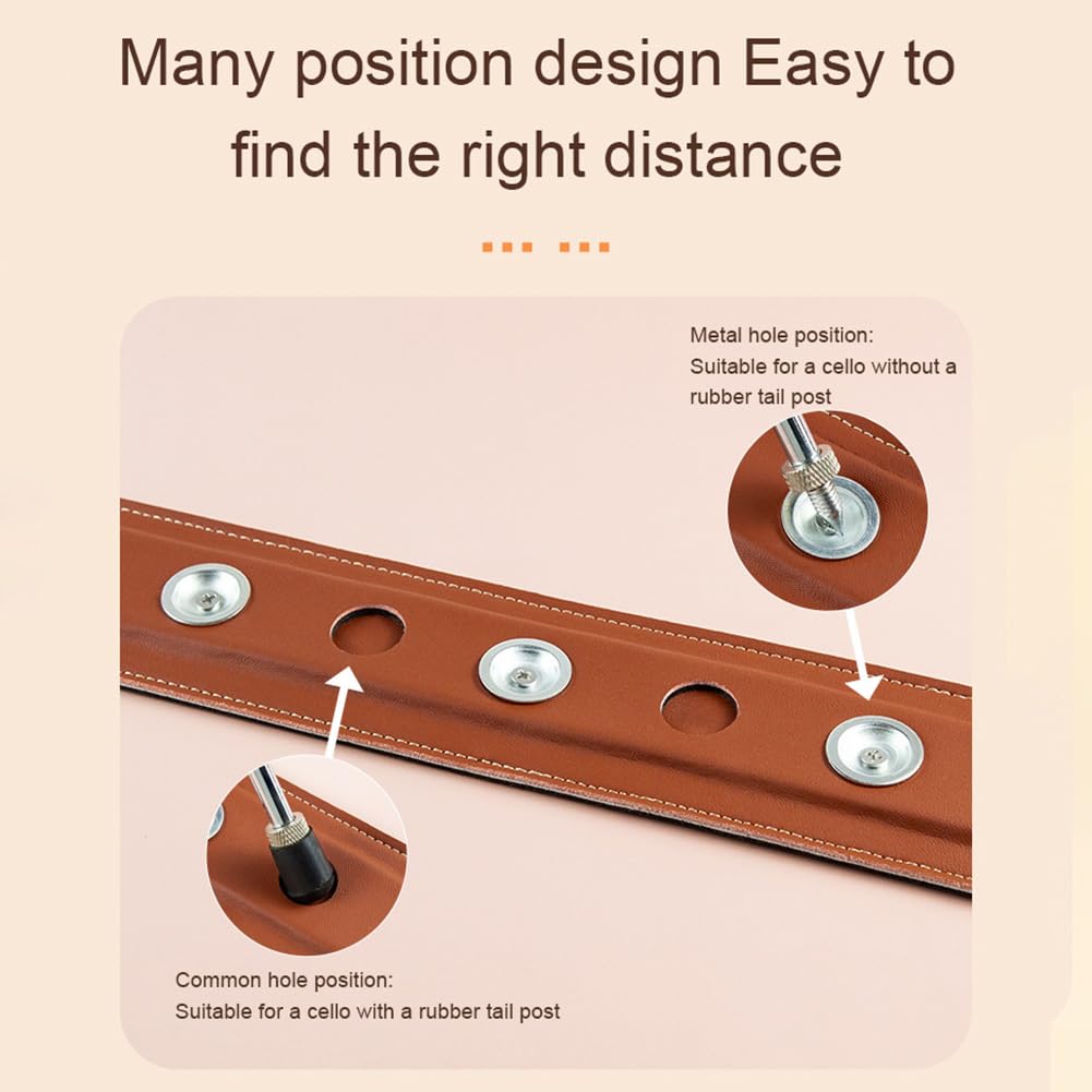 Ancoraggio per puntale per violoncello Garvee con cinturino regolabile in 8 posizioni, in microfibra, antiscivolo, per spettacoli teatrali, pieghevole, nero