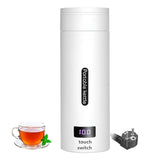 Bollitore elettrico Garvee da 380 ml in acciaio inossidabile, portatile, con controllo della temperatura a LED, per campeggio, ufficio, viaggio, compatto e rapido.