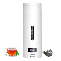 Bollitore elettrico Garvee da 380 ml in acciaio inossidabile, portatile, con controllo della temperatura a LED, per campeggio, ufficio, viaggio, compatto e rapido.