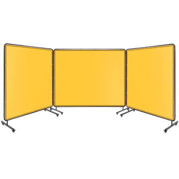 Schermo Saldatura Garvee 3 Pannelli 8x6 Piedi PVC Ignifugo su Ruote - Ideale per Officina Festa del Papà