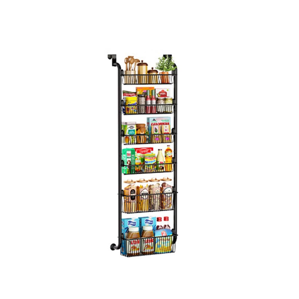 Garvee Organizer per dispensa sopra la porta, porta spezie in metallo con cestelli regolabili per cucina e dispensa, salvaspazio in acciaio al carbonio