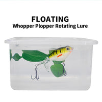 Garvee WhopperPlopper Topwaterköder Mit Rotationsschwanz & Dreifachhaken Für Barschangeln, ABS-Kunststoff, Realistisch, Bionisch, Komplettset, Rot