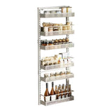 Garvee Organizer per porta in metallo regolabile a 6 livelli, salvaspazio, robusto, regolazione flessibile dell'altezza, cucina e stoccaggio, metallo, nero - Bianco