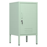 Garvee Tavolino Armadietto in Metallo Verde, 2 Ripiani Regolabili, Design Anti-Ribaltamento, Multiuso Soggiorno e Camera - Verde