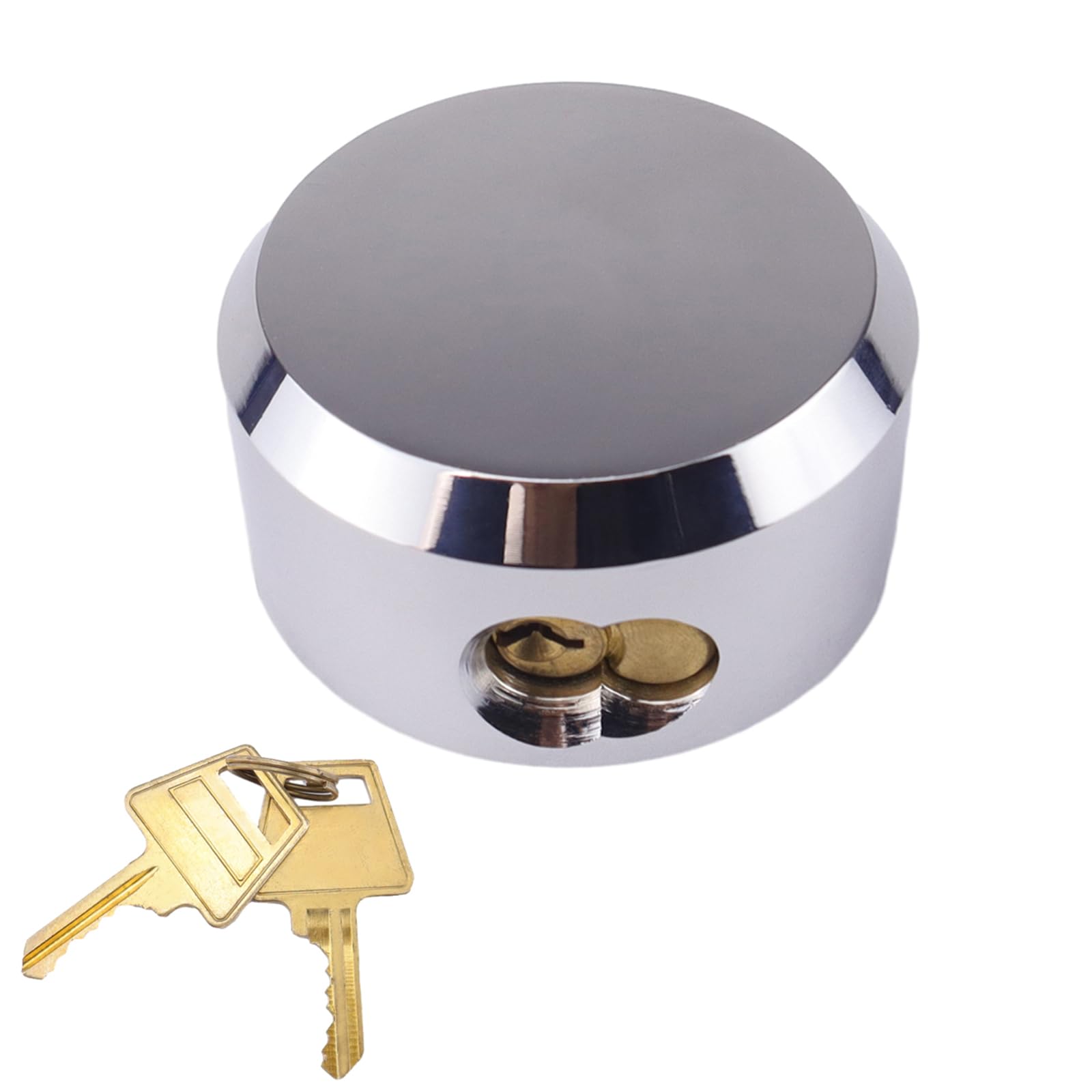 Lucchetti Garvee 6271 con grillo nascosto, lucchetto a disco da hockey per impieghi gravosi, M8 x 80 mm, acciaio cromato per magazzini e container