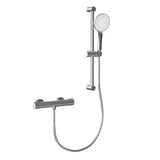 Garvee Miscelatore Termostatico Anti-Scaldo con Doccia Fissa 250 mm in Acciaio Inox 304, Cromato, per Bagno Combinato, Include Tubo 1,5 m - Round Thermatatic Mixer