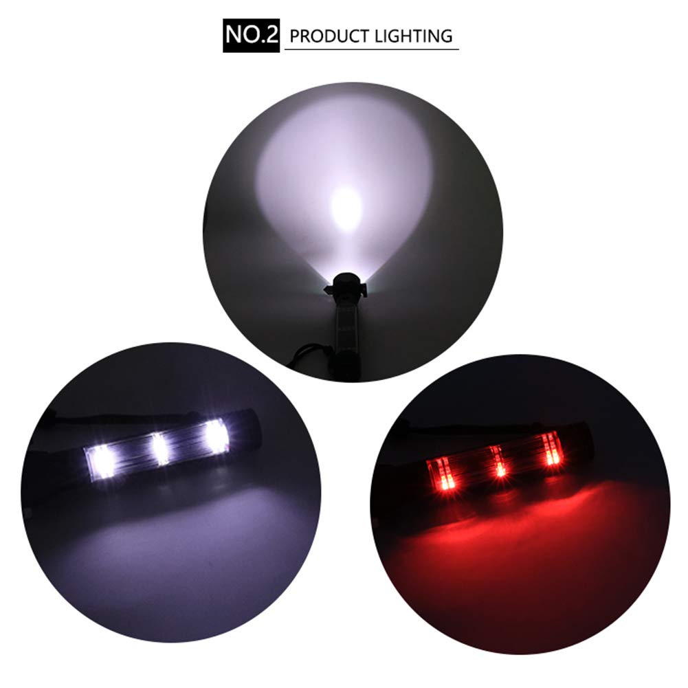 Torcia LED per auto Garvee 10 in 1 con USB, solare, 7 modalità, multifunzionale per emergenze e uso esterno, nera