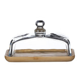 Burriera in legno Garvee con coperchio in vetro, rettangolare, in bambù, per dessert e dolci - Come mostrato