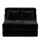 Garvee Divano Letto Pieghevole 2-in-1 Poltrona Letto con Cuscino Tessuto Velluto Resistente Salvaspazio per Soggiorno e Camera - Black