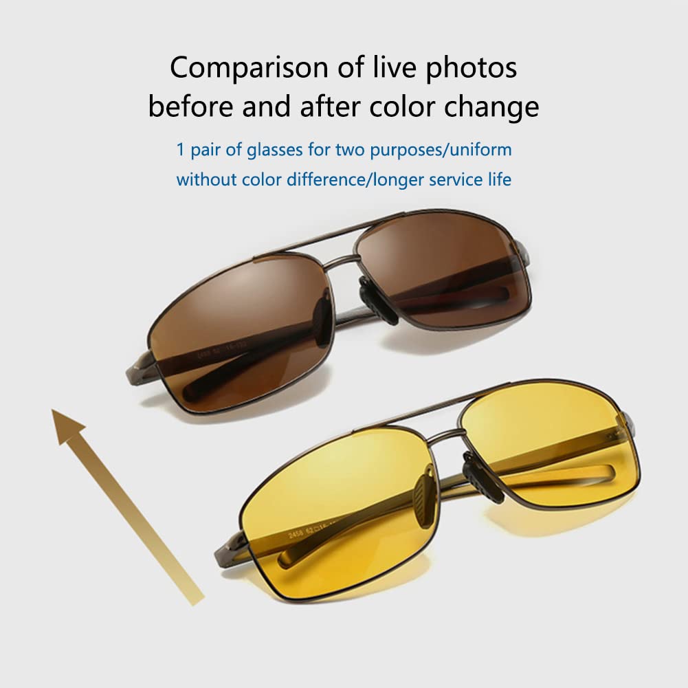 Occhiali da guida notturna polarizzati Garvee per uomo e donna con protezione UV400 dai riflessi per guida, escursionismo, golf, pesca e sport all'aria aperta - Giallo