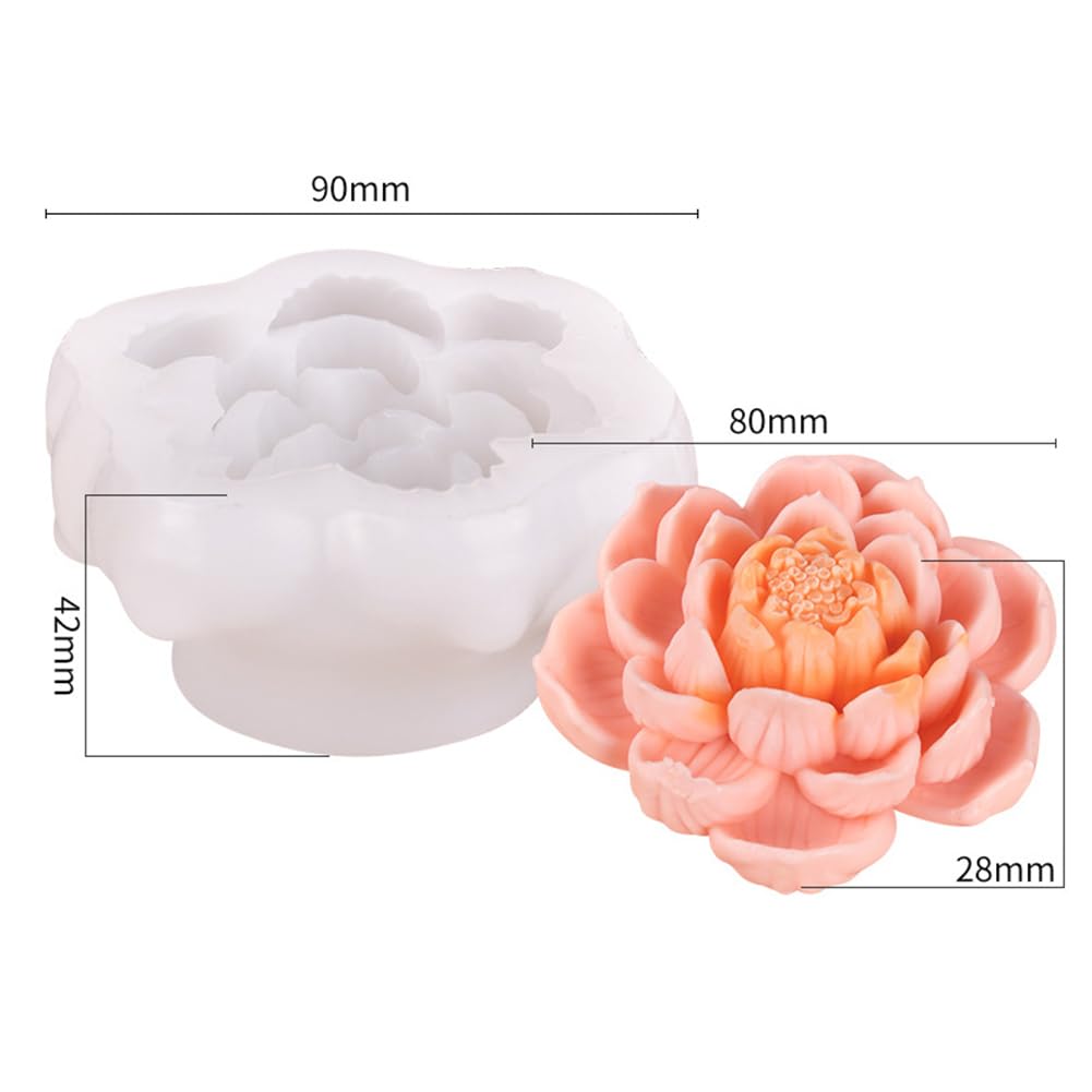 Stampo in silicone Garvee 3D Lotus per cupcake, cioccolato, flessibile, sicuro per alimenti, per candele, sapone, resina, cottura al forno, artigianato ZW-319