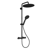 Garvee Sistema Doccia con Termostato 38°C Sicurezza, Doccia a 3 Funzioni, Materiale Resistente, Montaggio Facile, Bagno Familiare, Nero - Tiefschwarz