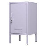 Garvee Comodino in Metallo con Serratura, Mobiletto Moderno per Camera e Ufficio, 70 cm h x 35 cm l x 38 cm p, Acciaio Verniciato Nero - Viola