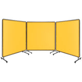 Schermo Saldatura Garvee 3 Pannelli 6x6 Piedi Acciaio Ignifugo UV PVC Trasparente con Ruote - Perfetto per Festa del Papà in Officina