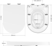 Sedile WC per bambini Garvee con meccanismo di chiusura ammortizzata, forma a D, bianco, coperchio WC antibatterico con seggiolino per bambini, coperchio rimovibile, sgancio rapido per una facile pulizia, capacità di peso 150 kg