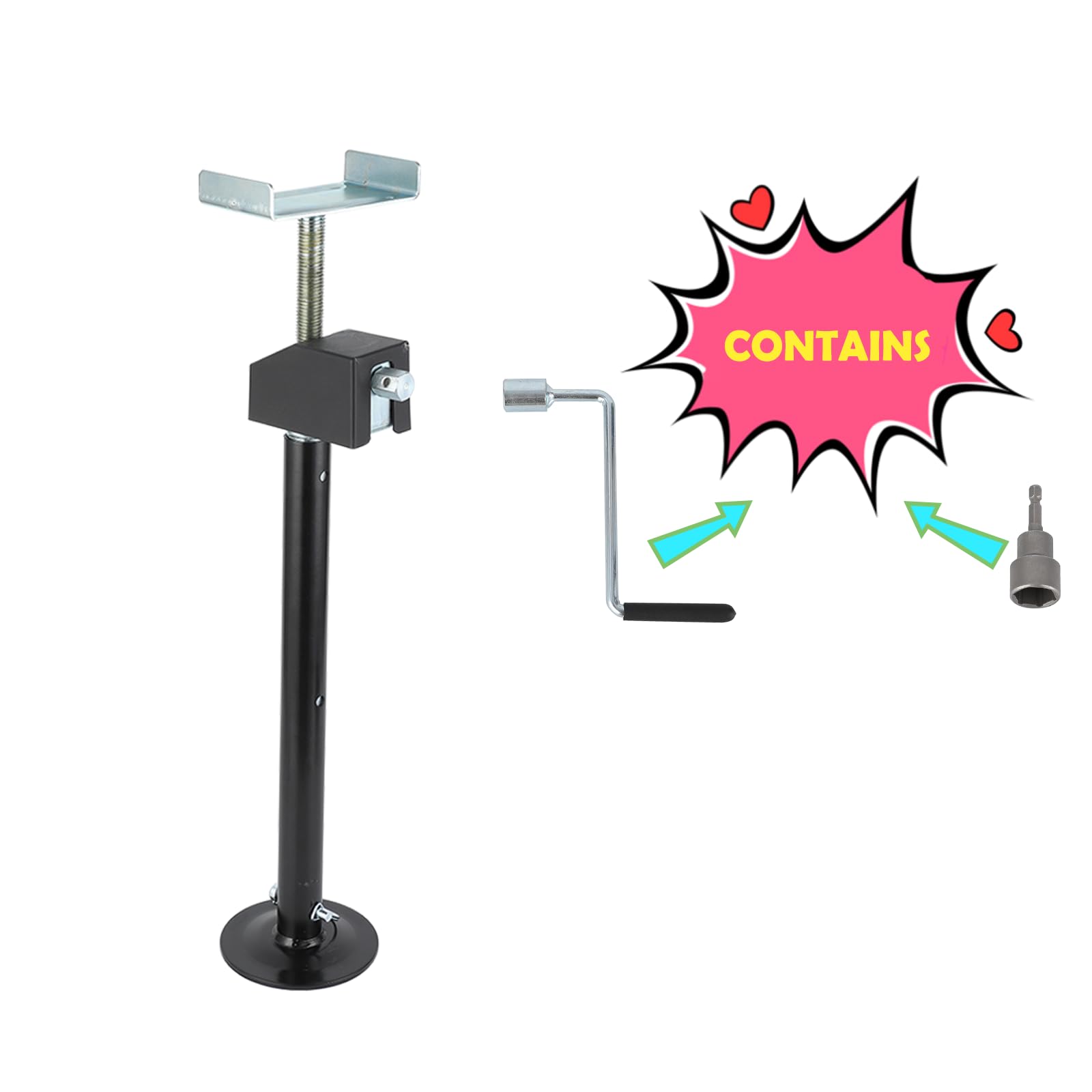 Garvee, set di 2 supporti estraibili per camper, regolabili in acciaio 53,51-86,99 cm, portata 2268 kg ciascuno, resistenti alla ruggine, compatti per roulotte