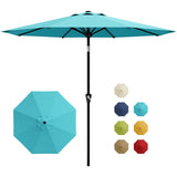 Garvee Ombrellone da Patio 304.8 cm Protezione UV Impermeabile Manovella Liscia Inclinazione Regolabile Tela Poliestere Struttura Ferro Azzurro Cielo - Azzurro cielo