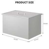 Ghiacciaia Garvee Drop-In da 25 QT, contenitore per ghiaccio in acciaio inox con coperchio e scarico per feste all'aperto e bar, 25 QT, argento