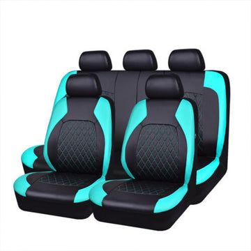 Garvee Set coprisedili per auto da 9 pezzi, impermeabili, in similpelle antiscivolo, universali per auto, camion, SUV, neri