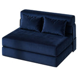 Garvee Divano Letto Pieghevole 2-in-1 Con Cuscino, Design Convertibile, Schiuma Alta Densità, Rivestimento In Corduroy, Salvaspazio, Per Soggiorno E Camera, Grigio - Navy Blue