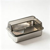 GARVEE Lettiera per Gatti in Acciaio Inox 60 × 40 × 27 cm, Vaschetta Aperta Grande con Paraspruzzi Trasparente e Tappetino Raccogli Sabbia, Grigia